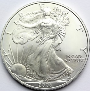 1$ USA 2003 EAGLE ORZEŁ BOGINI WOLNOŚCI LIBERTY Ag Oz