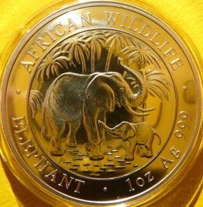 100 SHILL SOMALIA 2007 SŁOŃ AFRYKAŃSKI Ag Oz RZADKA