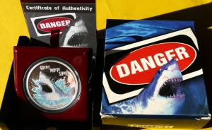 1$ TUVALU 2007 REKIN ŻARŁACZ BIAŁY LUDOJAD DANGER SHARK