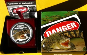 1$ TUVALU 2009 KROKODYL RÓŻAŃCOWY DANGER SALTWATER