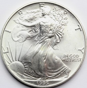1$ USA 1995 EAGLE ORZEŁ BOGINI WOLNOŚCI LIBERTY Ag Oz