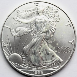 1$ USA 1999 EAGLE ORZEŁ BOGINI WOLNOŚCI LIBERTY Ag Oz 