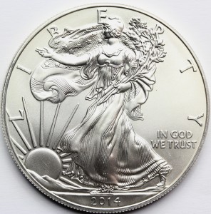 1$ USA 2014 EAGLE ORZEŁ BOGINI WOLNOŚCI LIBERTY Ag Oz 