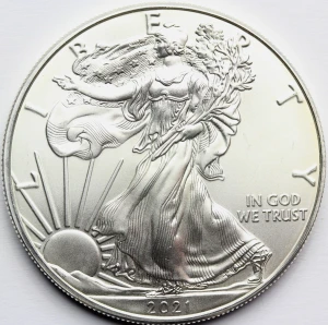 1$ USA 2021 EAGLE ORZEŁ BOGINI WOLNOŚCI LIBERTY Ag Oz 
