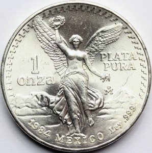 ONZA PLATA PURA MEKSYK 1984 LIBERTAD BOGINI Ag Oz