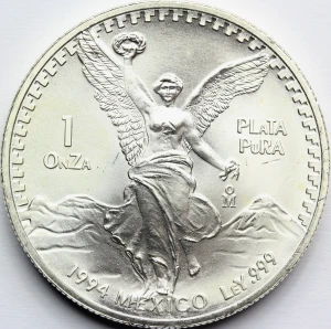  ONZA PLATA PURA MEKSYK 1994 LIBERTAD BOGINI RZADKA