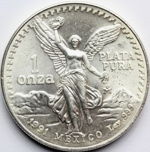 ONZA PLATA PURA MEKSYK 1991 LIBERTAD BOGINI Ag Oz