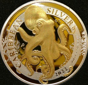 DOLLAR BARBADOS 2022 OŚMIORNICA Ag/Au Oz