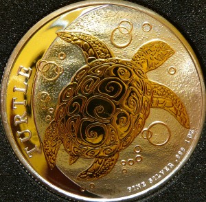 2$ NIUE 2023 ŻÓŁW SZYLKRETOWY Ag/Au Oz