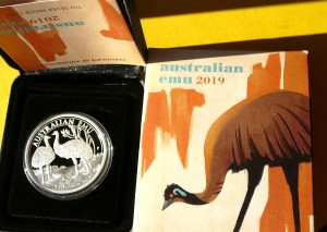 1$ AUSTRALIA 2019 - STRUŚ EMU SREBRO 999 Oz PROOF