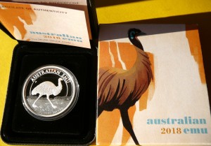 1$ AUSTRALIA 2018 - STRUŚ EMU SREBRO 999 Oz PROOF