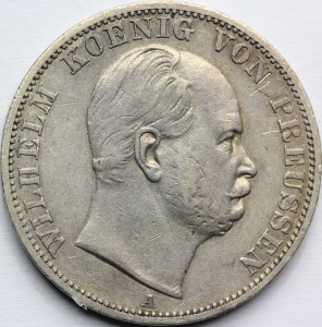 TALAR PRUSY NIEMCY 1867 WILHELM I ORYGINAŁ Nr.15