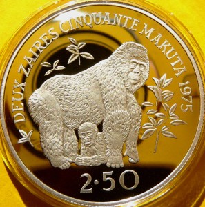 2.5 ZAIRES ZAIR 1975 GORYL GÓRSKI ZAGROŻONE GATUNKI