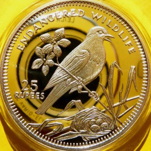 25 RUPII SESZELE 1993 SROCZEK ZMIENNY ZAGROŻONE GATUNKI