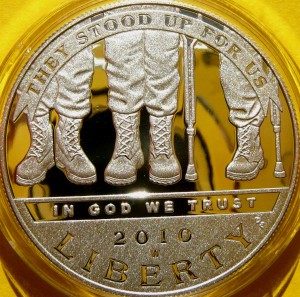 DOLAR USA 2010 WETERANI INWALIDZI WOJENNI SREBRO PROOF