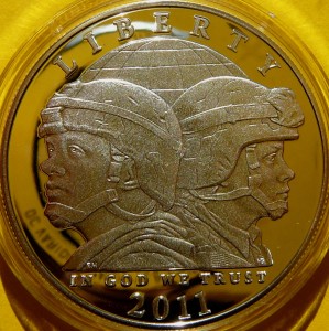 DOLAR USA 2011 ŻOŁNIERZE ARMIA USA SREBRO PROOF