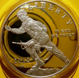 DOLAR USA 2012 ŻOŁNIERZ PIECHOTA MORSKA SREBRO PROOF