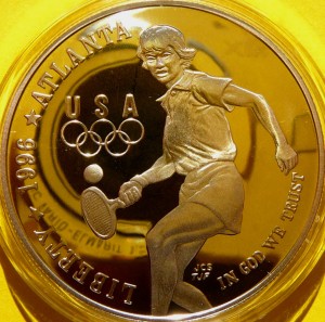 DOLAR USA 1996 TENIS OLIMPIADA ATLANTA SREBRO PROOF