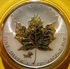5$ KANADA 2002 LIŚĆ KLONU MAPLE LEAF PRIVY HORSE KOŃ