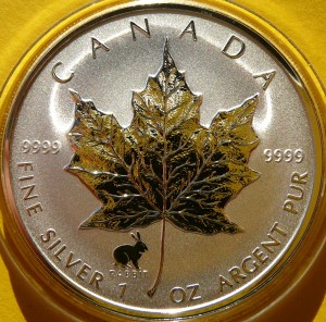 5$ KANADA 1999 LIŚĆ KLONU MAPLE LEF PRIVY RABBIT KRÓLIK