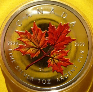5$ KANADA 2001 JESIENNY LIŚĆ KLONU MAPLE LEAF KOLOR