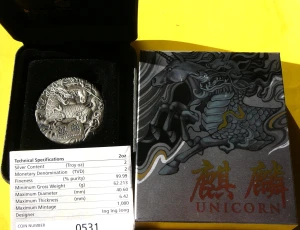 2$ TUVALU 2018 UNICORN JEDNOROŻEC MITYCZNE ZWIERZĘTA RZADKA