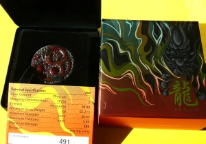 2$ TUVALU 2022 DRAGON SMOK MITYCZNE ZWIERZĘTA KOLOR RZADKA