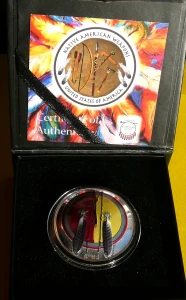 1$ USA 2018 WŁÓCZNIA INDIAN PLEMIENIA KOMANCZÓW RZADKA