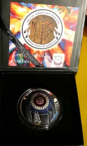 1$ USA 2018 TOMAHAWK INDIAN PLEMIENIA CZIROKEZÓW RZADKA