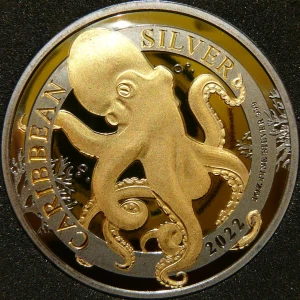 1$ BARBADOS 2022 OŚMIORNICA Ag/Au Oz RUTHEN 