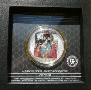 500 FRANK KAMERUN 2021 DURER ŚWIĘTO RÓŻAŃCOWE BURSZTYN