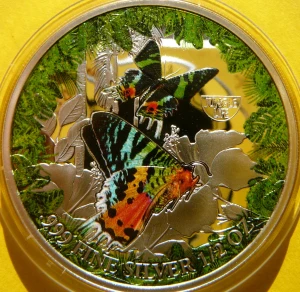 500 FRANK KAMERUN 2021 MOTYL ŻYCIE W DŻUNGLI KOLOR Ag 999