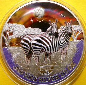 500 FRANK KAMERUN 2022 ZEBRA ŻYCIE SAWANNY KOLOR Ag 999 