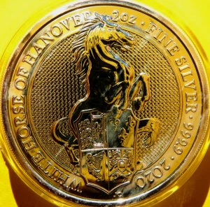 5 FUNT BRYTANIA 2020 BIAŁY KOŃ HANNOVER BESTIE KRÓLOWEJ