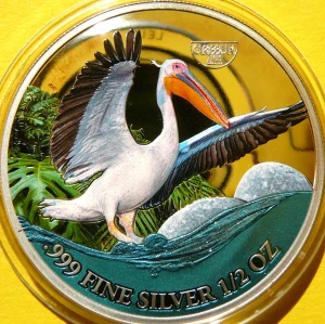 500 FRANK KAMERUN 2023 PTAK PELIKAN ŻYCIE NA KARAIBACH Ag 999