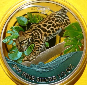 500 FRANK KAMERUN 2023 OCELOT ŻYCIE NA KARAIBACH Ag 999
