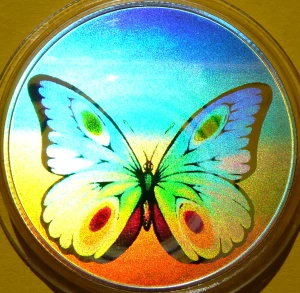 1000 DOBRAS WYSPY ŚW TOMASZA 1998 MOTYL HOLOGRAM