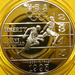 DOLAR USA 1995 P BIEG SPRINT OLIMPIADA ATLANTA SREBRO PROOF