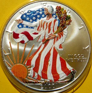 1$ USA 2000 EAGLE LIBERTY BOGINI WOLNOŚCI PORY ROKU JESIEŃ 