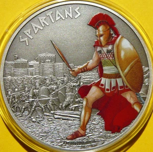 2$ NIUE 2016 SPARTANIE WOJOWNICY HISTORII KOLOR RZADKA