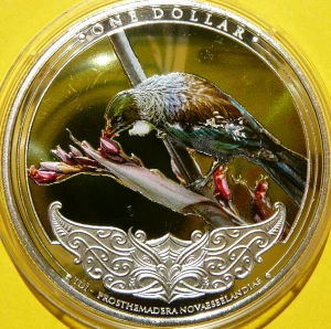 DOLAR NOWA ZELANDIA 2021 PTAK KĘDZIORNIK MIODOJAD 