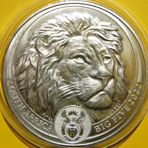 5 RAND RPA 2022 LEW AFRYKAŃSKI WIELKA PIĄTKA SREBRO UNCJA