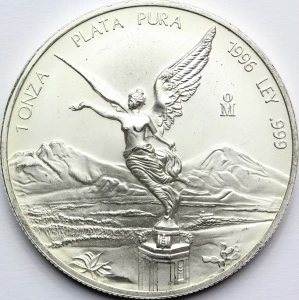 ONZA PLATA PURA MEKSYK 1996 LIBERTAD BOGINI RZADKA