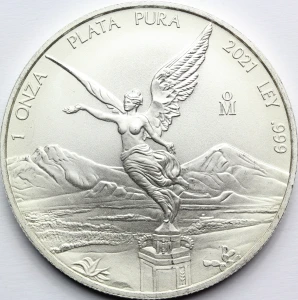 ONZA PLATA PURA MEKSYK 2021 LIBERTAD BOGINI Ag Oz 