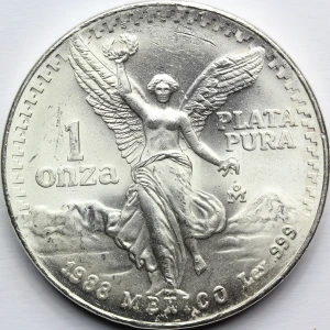 ONZA PLATA PURA MEKSYK 1988 LIBERTAD BOGINI Ag Oz