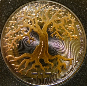  2$ NIUE 2018 DRZEWO ŻYCIA TORA Ag/Au 999 Oz RUTHEN 