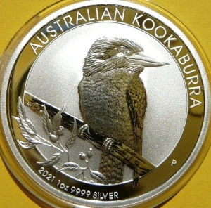 1$ AUSTRALIA 2021 PTAK KOOKABURRA SREBRO 999 UNCJA