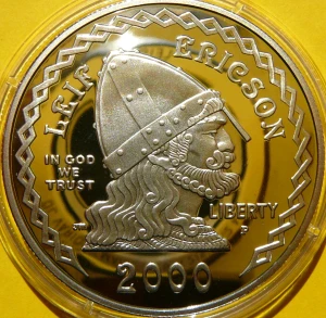 DOLAR USA 2000 PIRAT ŻEGLARZ LEIF ERIKSSON SREBRO PROOF