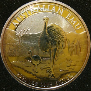 1$ AUSTRALIA 2021 STRUŚ EMU SREBRO 999 UNCJA