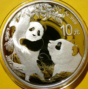 10 YUAN CHINY 2021 PANDA WIELKA SREBRO 999
